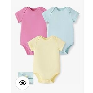 NEW PatPat Baby Bodysuits 3 Pack Short Sleeve for Boy & Girl | 0-3 M
